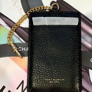 Tory Burch Black Leather Thea Card Case ID Holder